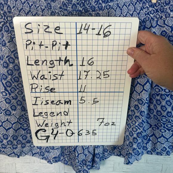 Lane Bryant blue & white shorts stretchy pull up pockets coastal boho plus size - Picture 10 of 10